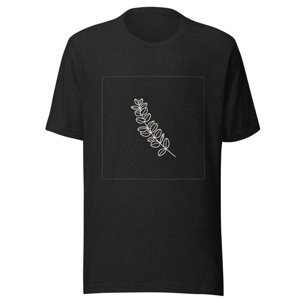 Eucalyptus Sprig Graphic T-Shirt, Men's, front, black with cream print