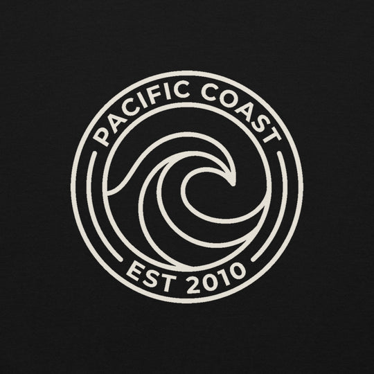 Pacific Coast Wave Badge Pullover Hoodie, Men's, print close-up