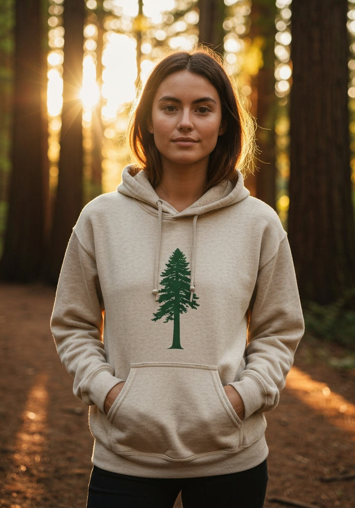Redwood Silhouette Hoodie — Women's front view. Cali Life Co. California apparel, designed in San Diego