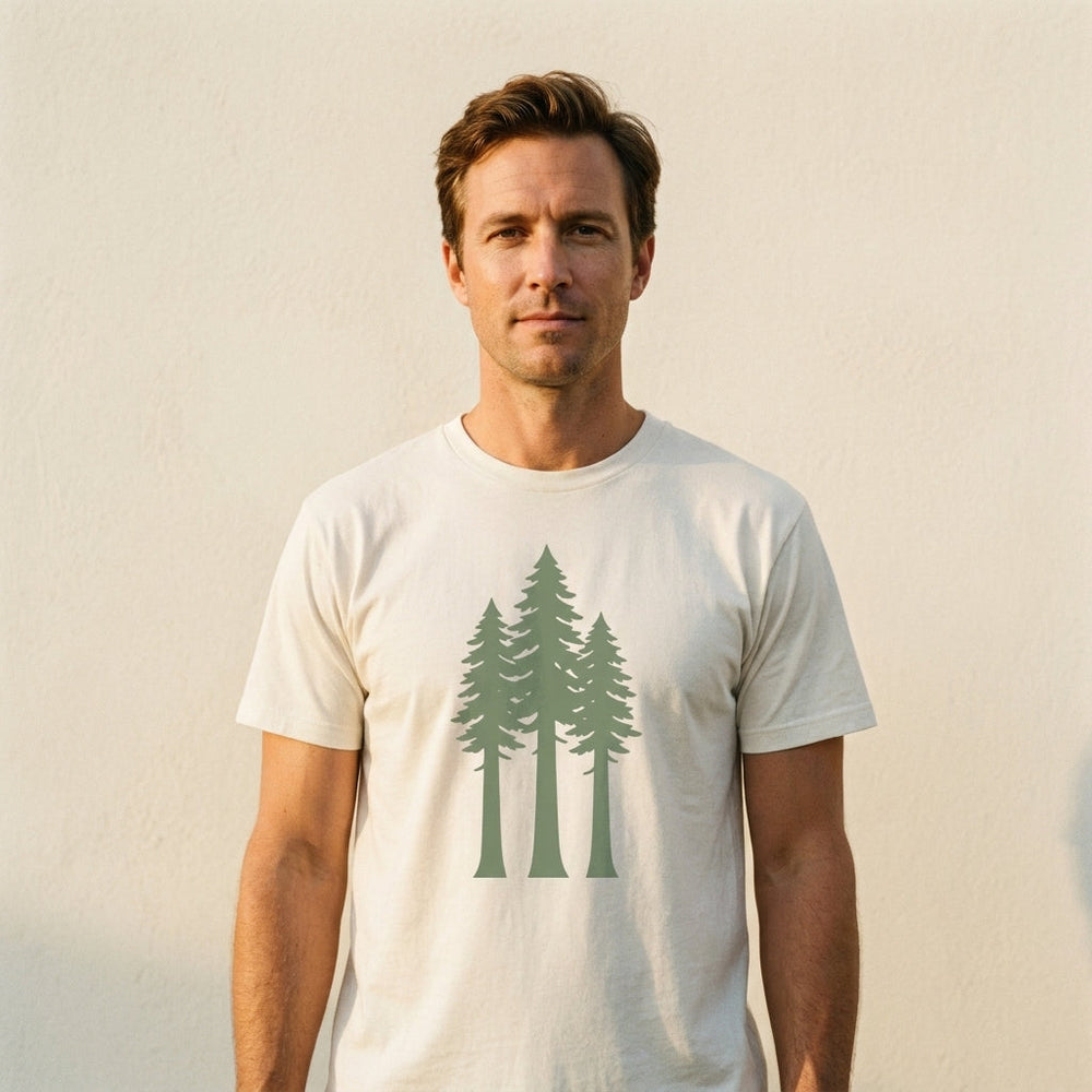 Redwood Silhouette Tee — Men's front view. Cali Life Co. California apparel, designed in San Diego