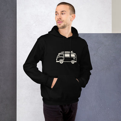 VW Bus Line Art Pullover Hoodie, Men's, on a model