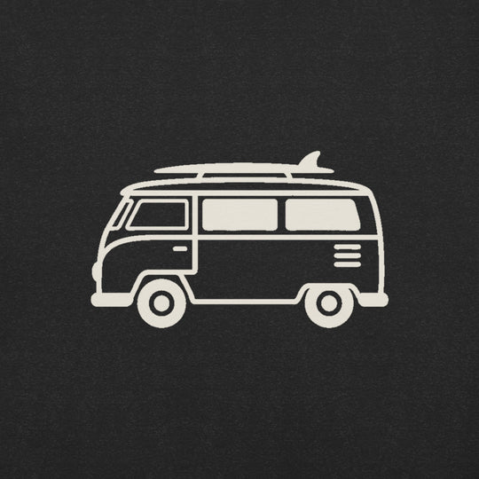 VW Bus Line Art Graphic T-Shirt, Men's, print close-up