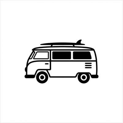 VW Bus Line Art Tee on-figure. Cali Life Co. California apparel, designed in San Diego