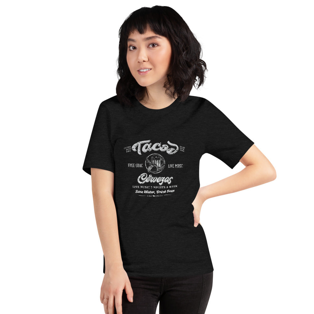 Tacos y Cervesas T-shirt | Choose Heather Black/Navy/Gray