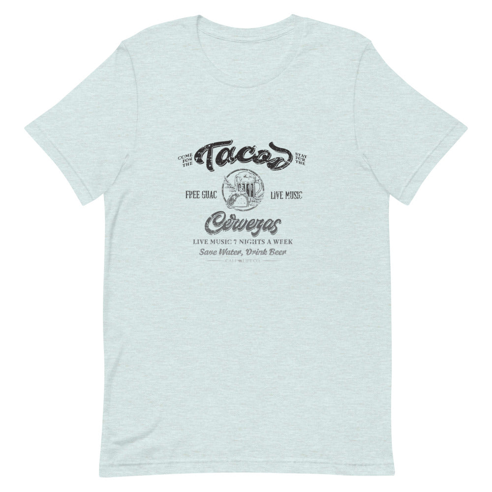 Tacos y Cervezas T-Shirt | Choose Heather Prism Ice/Peach/White